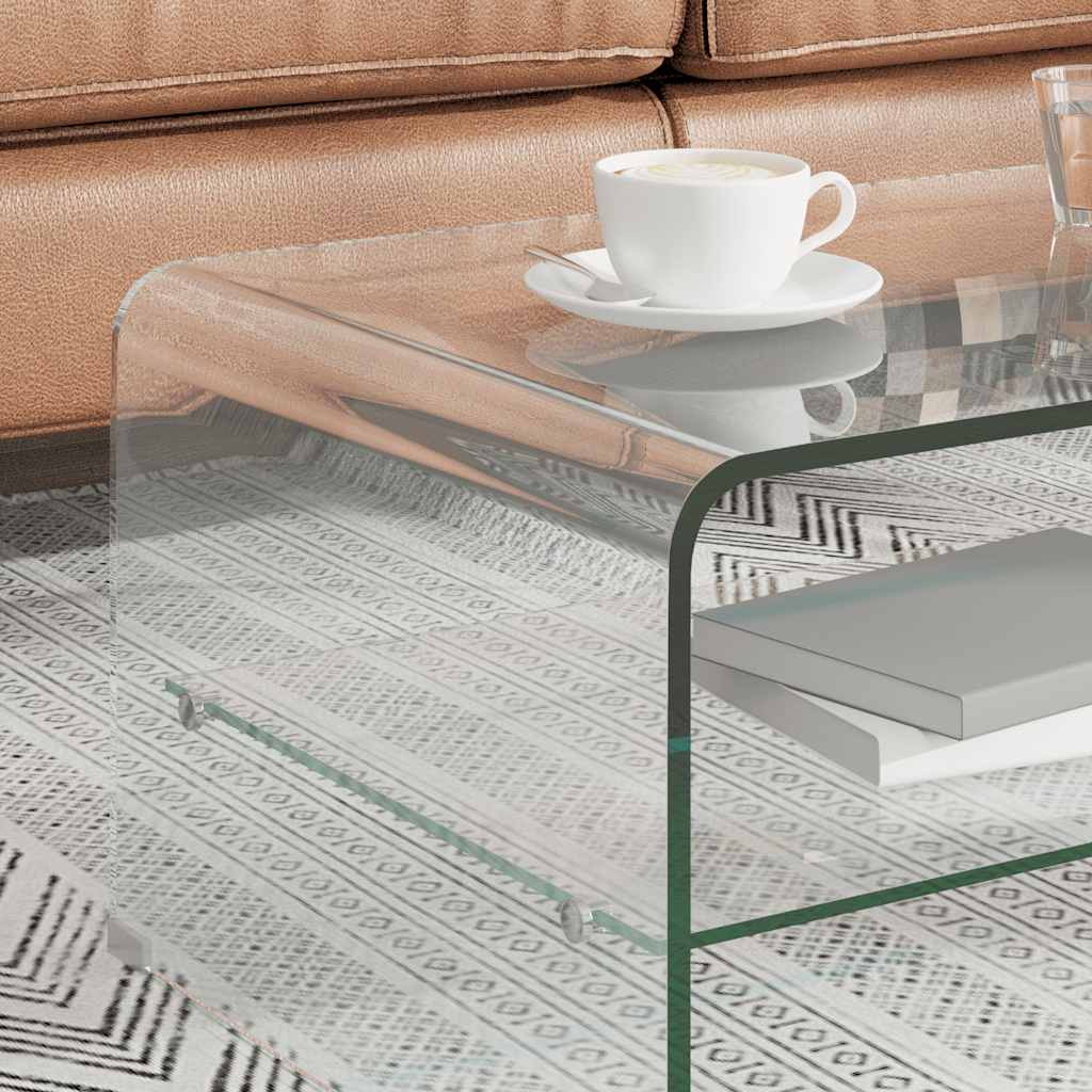 Salongbord klart 50x45x33 cm herdet glass