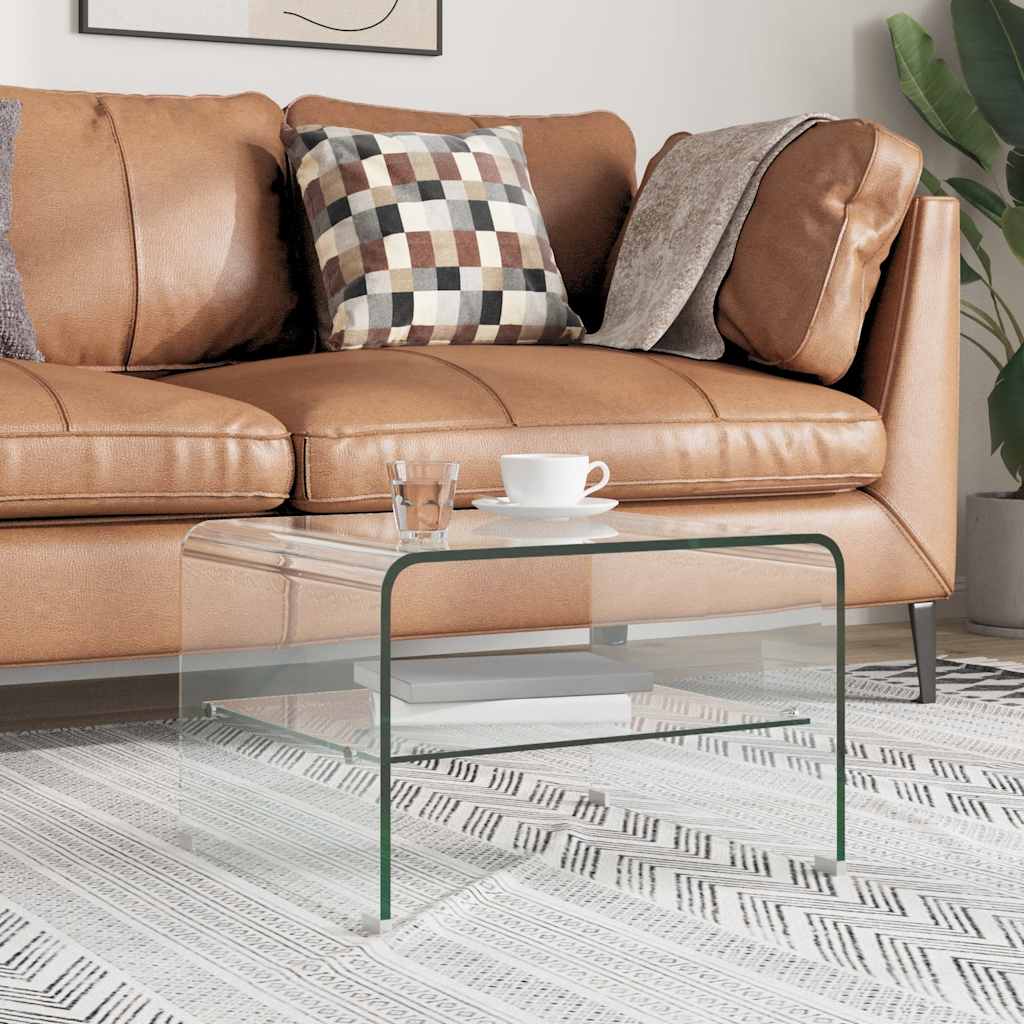 Salongbord klart 50x45x33 cm herdet glass