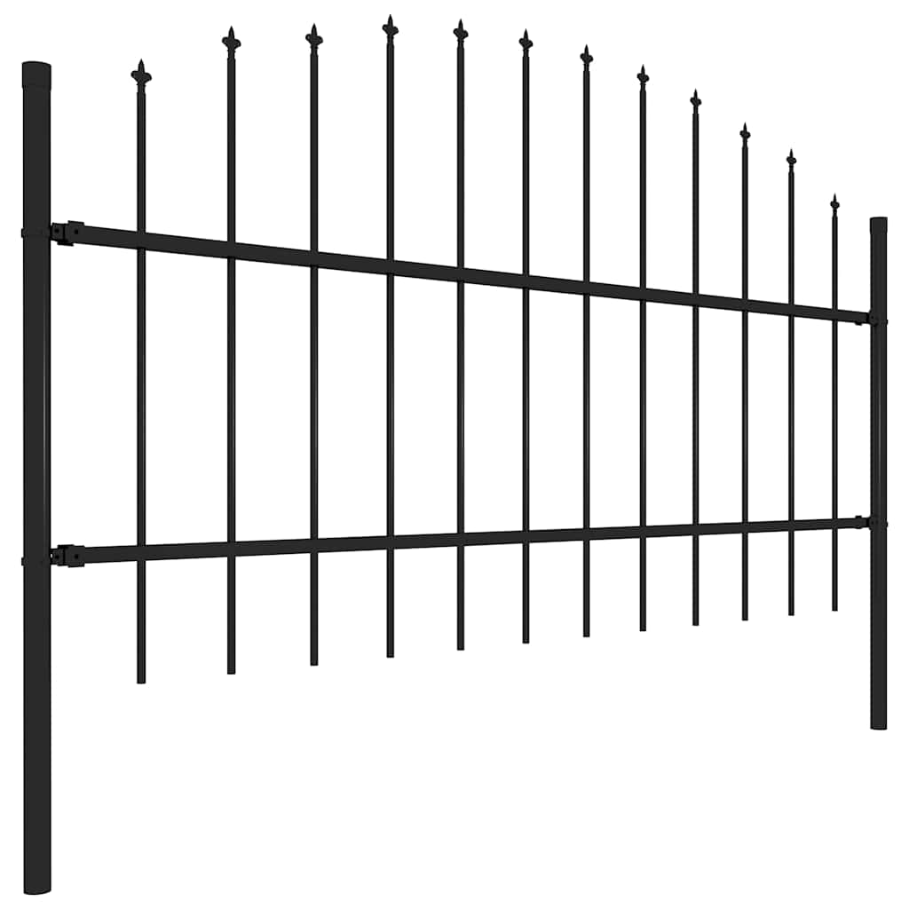 Hagegjerde med spydtopp stål 1603,5x100 cm svart
