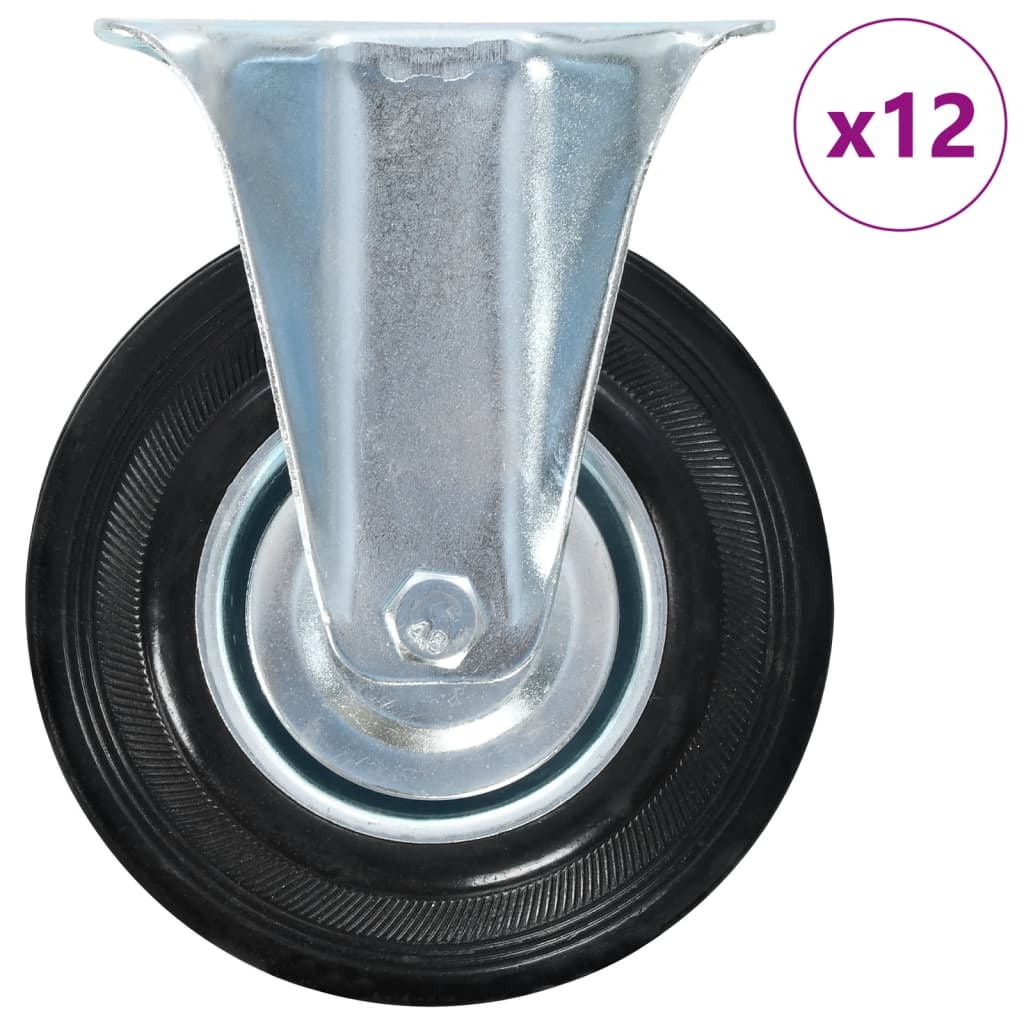 Faste hjul 12 stk 125 mm