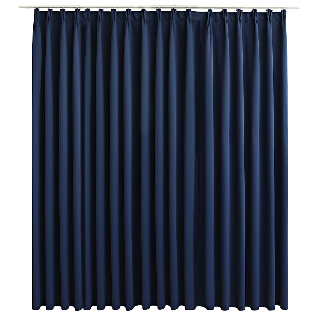 Lystett gardin med metallkroker blå 290x245 cm
