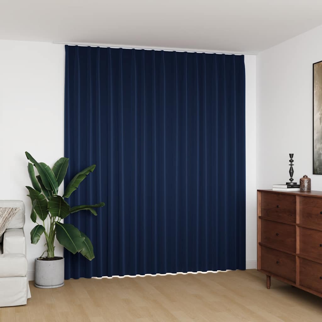 Lystett gardin med metallkroker blå 290x245 cm