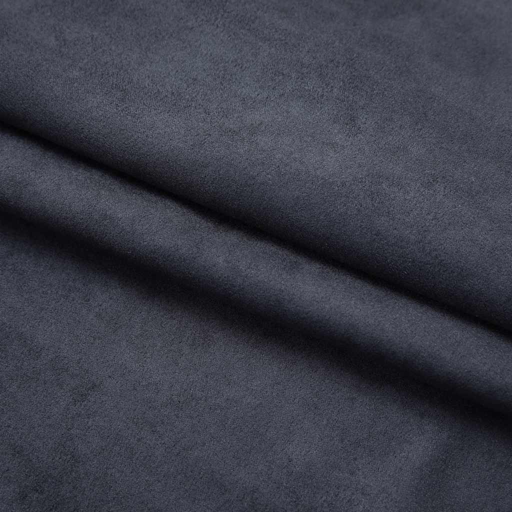 Lystette gardiner med kroker 2 stk antrasitt 140x245 cm
