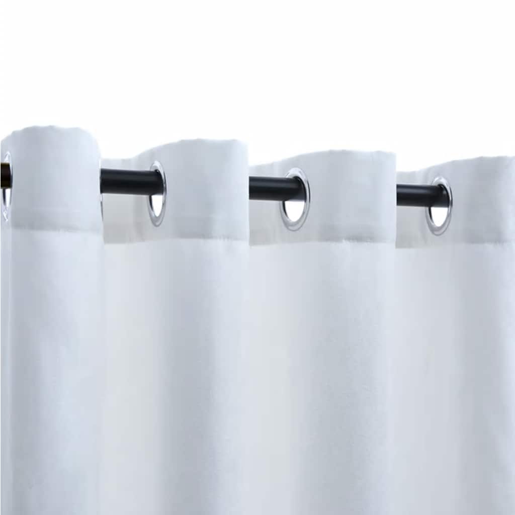 Lystette gardiner med metallringer 2 stk offwhite 140x245 cm