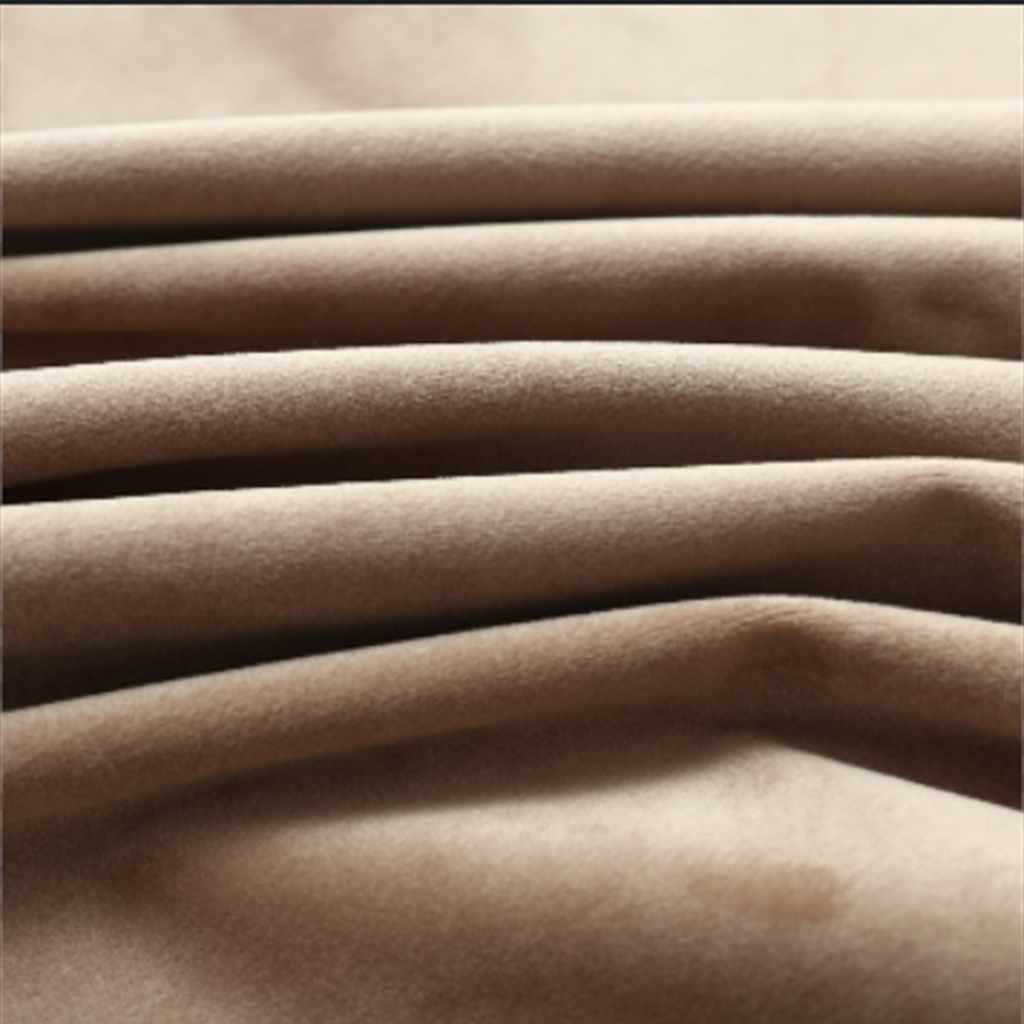 Lystett gardin med metallringer fløyel beige 290x245 cm