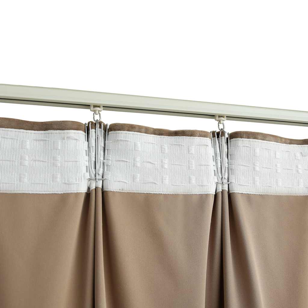 Lystette gardiner med kroker 2 stk fløyel beige 140x245 cm