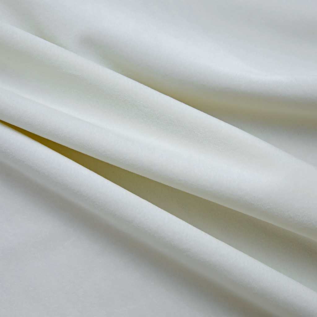 Lystett gardin med metallringer fløyel kremhvit 290x245 cm