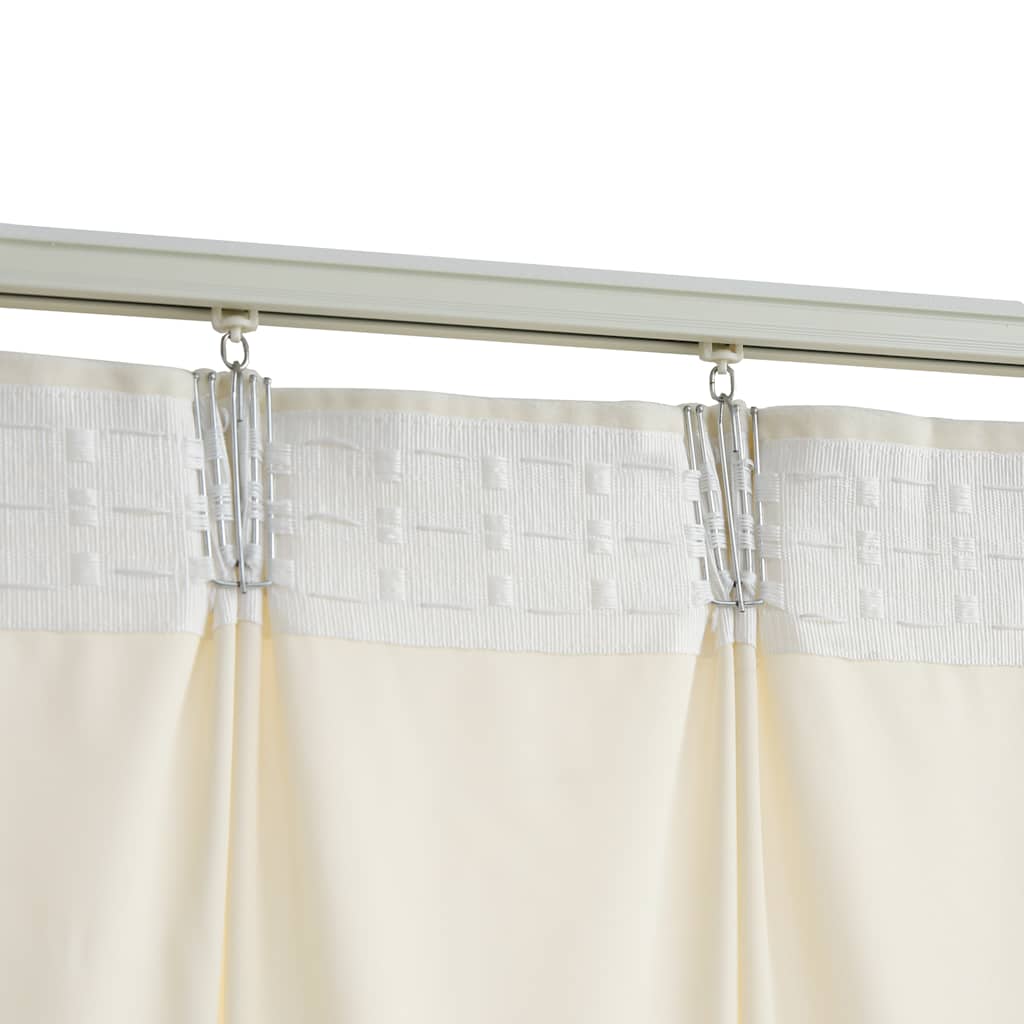 Lystette gardiner med kroker 2 stk fløyel krem 140x225 cm