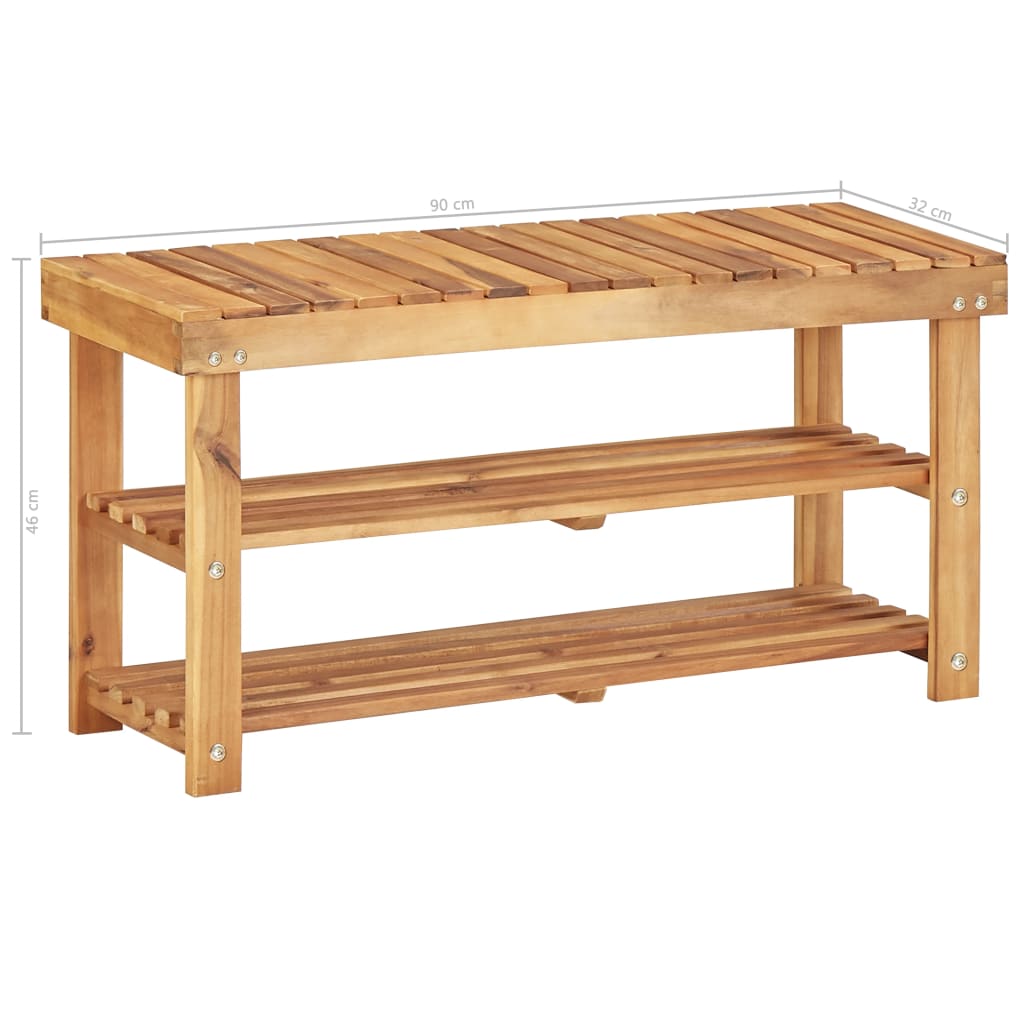 Skostativ 90x32x46 cm heltre akasie