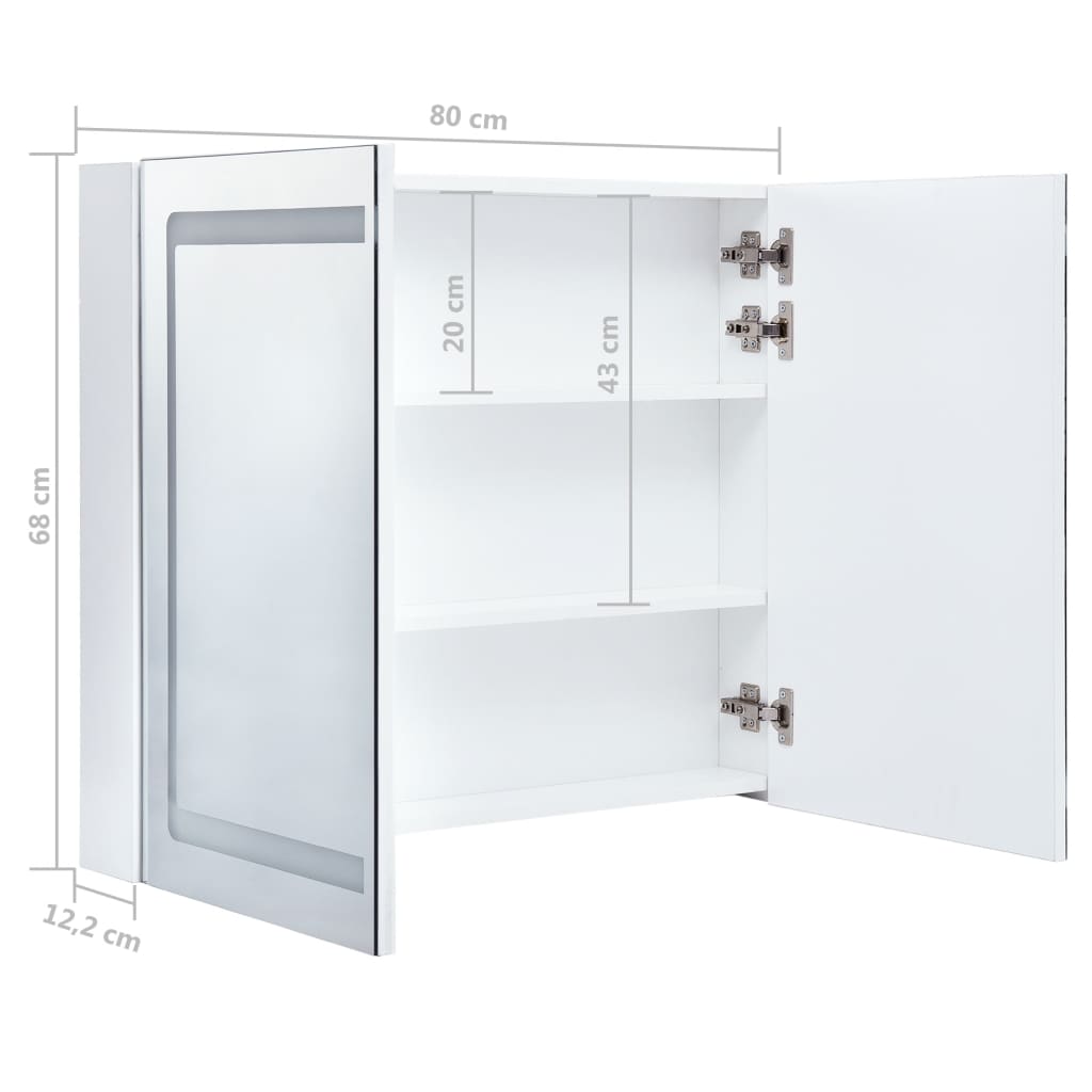 LED-speilskap til bad 80x12,2x68 cm