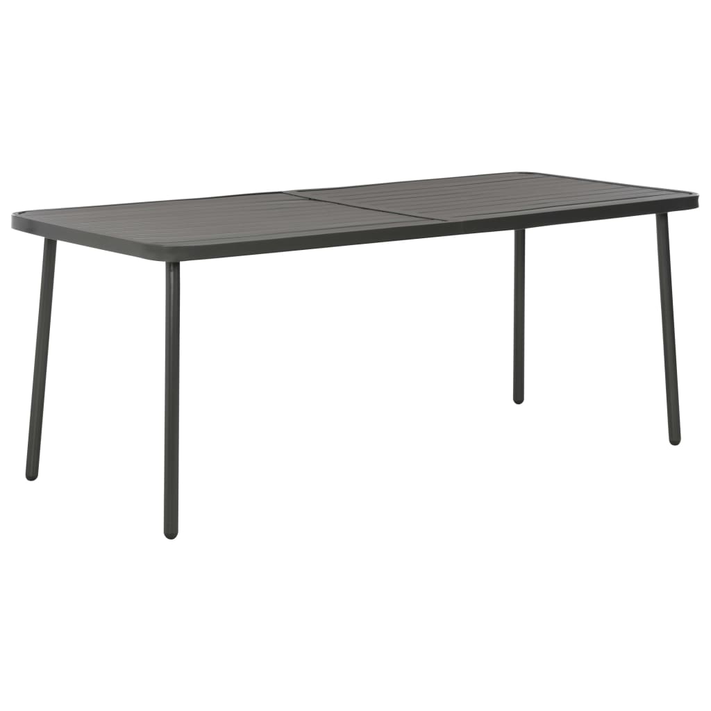 Hagebord mørkegrå 180x83x72 cm stål