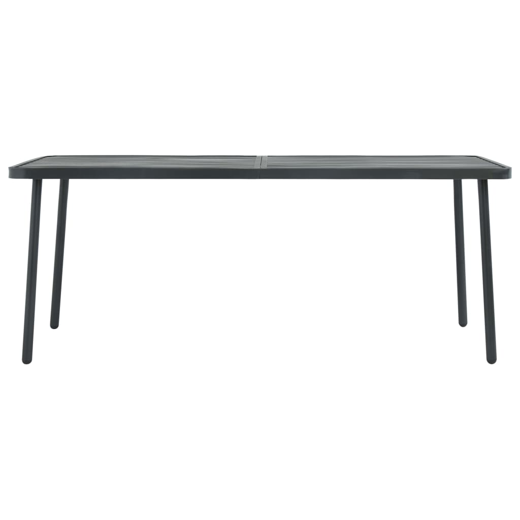 Hagebord mørkegrå 180x83x72 cm stål