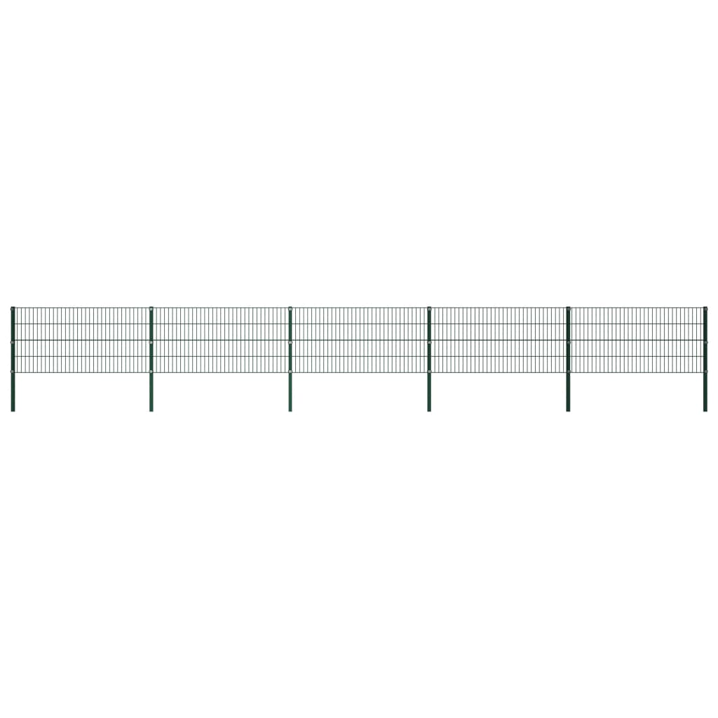 Gjerdepanel med stolper jern 867x80 cm grønn