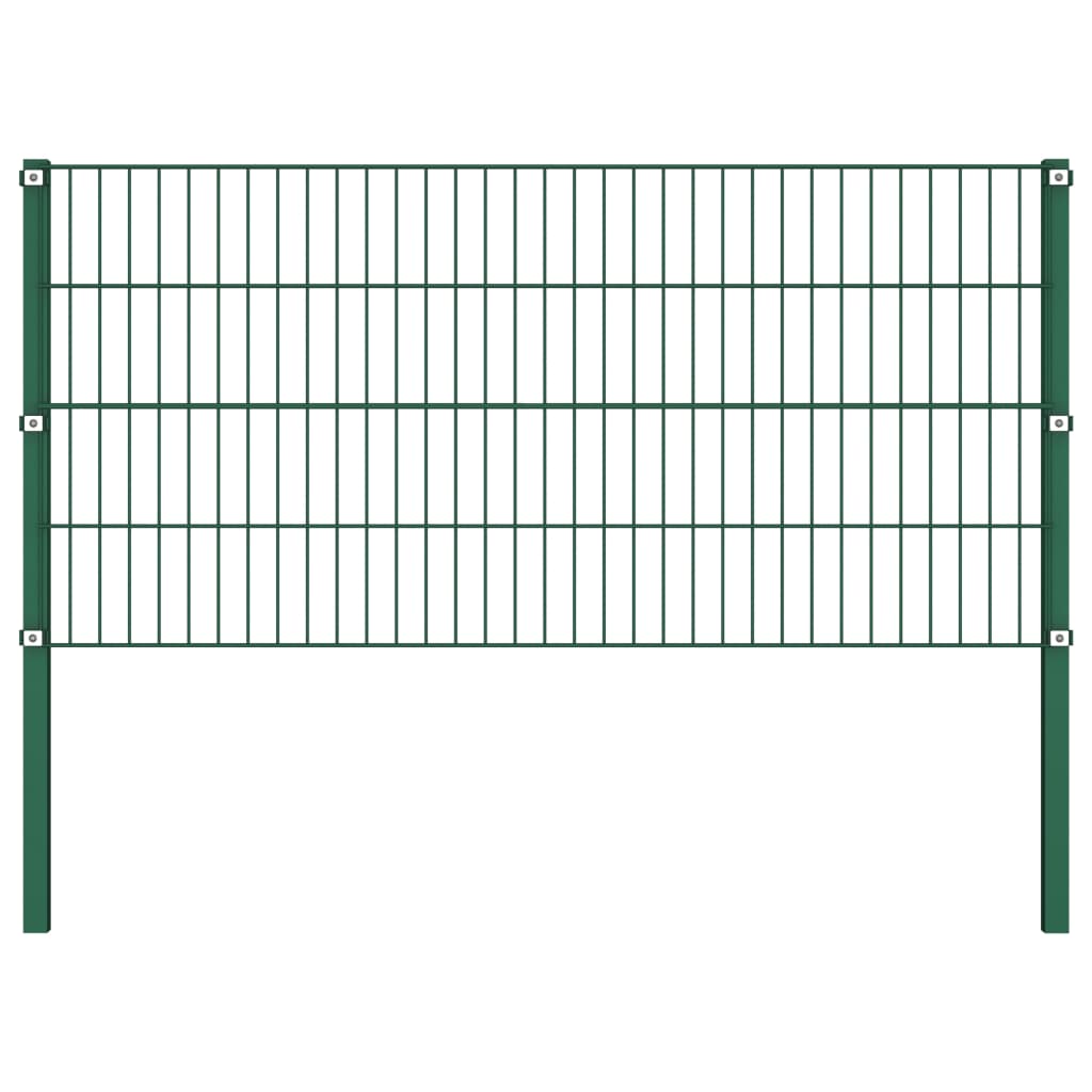 Gjerdepanel med stolper jern 1040x80 cm grønn
