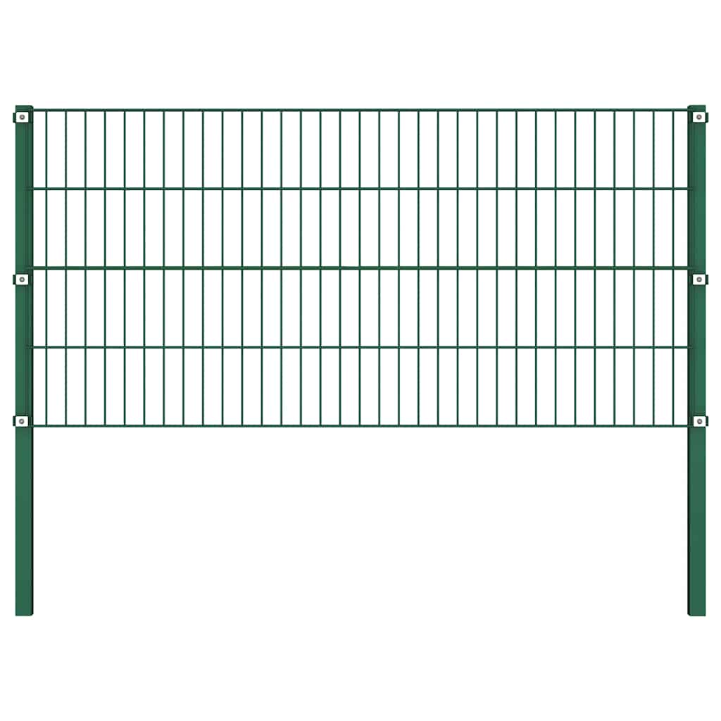 Gjerdepanel med stolper jern 1730x80 cm grønn