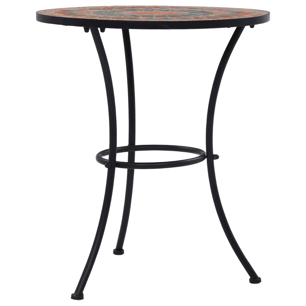 Mosaikkbistrobord oransje/grå 60 cm keramikk