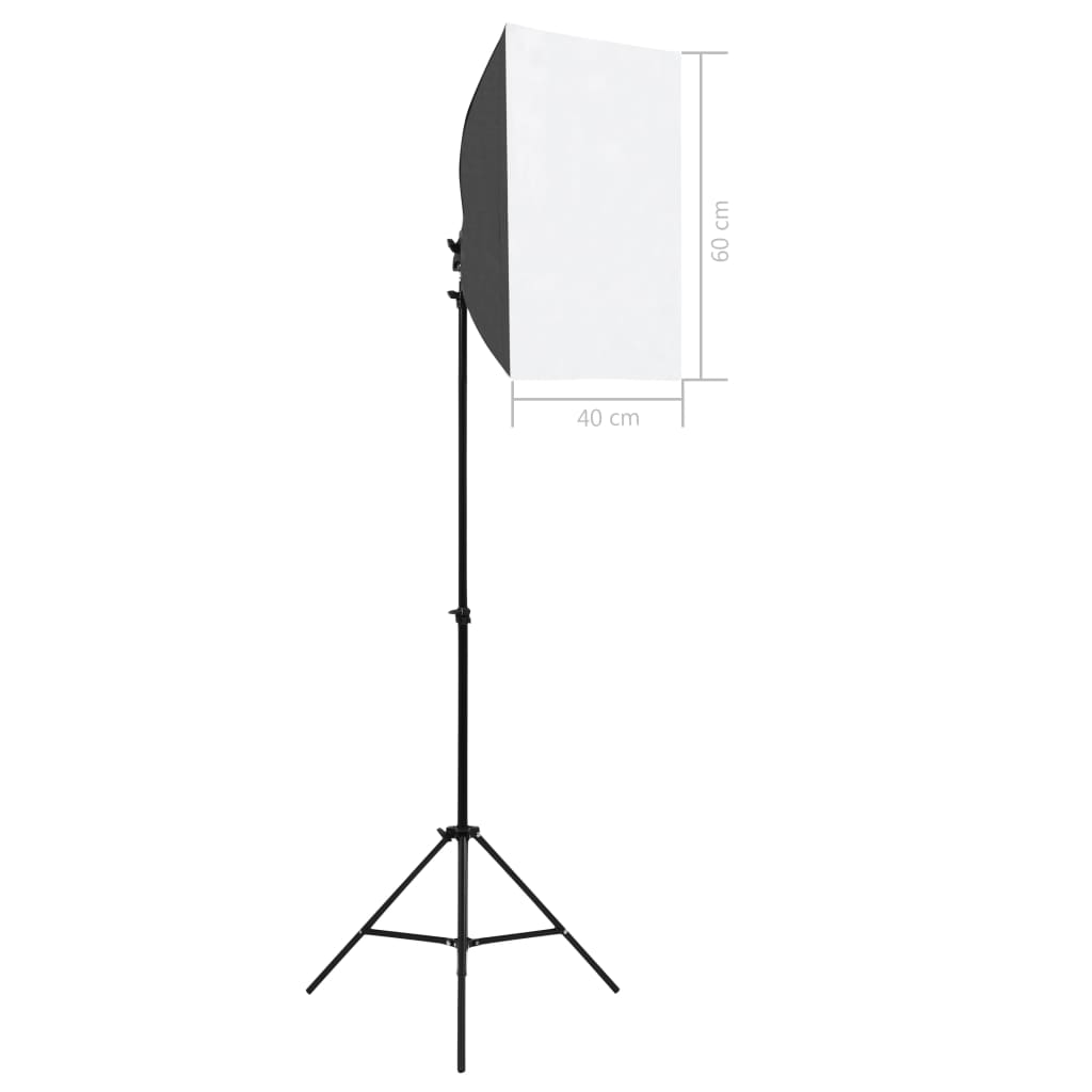 Profesjonelle studiolys 2 stk 40x60 cm stål svart
