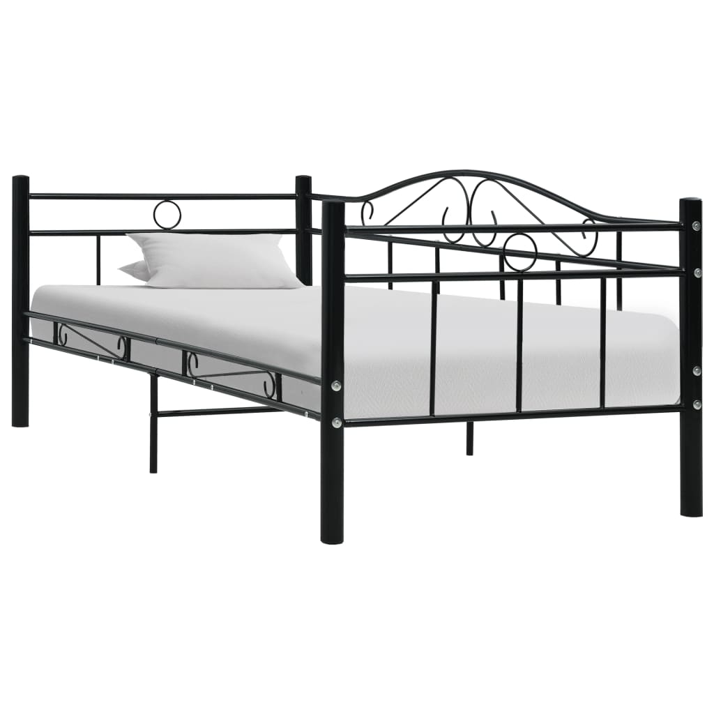 Ramme til dagseng svart metall 90x200 cm