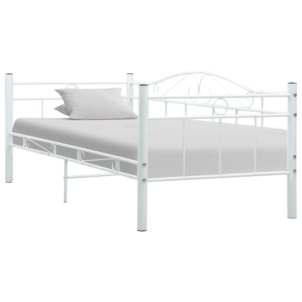 Ramme til dagseng hvit metall 90x200 cm