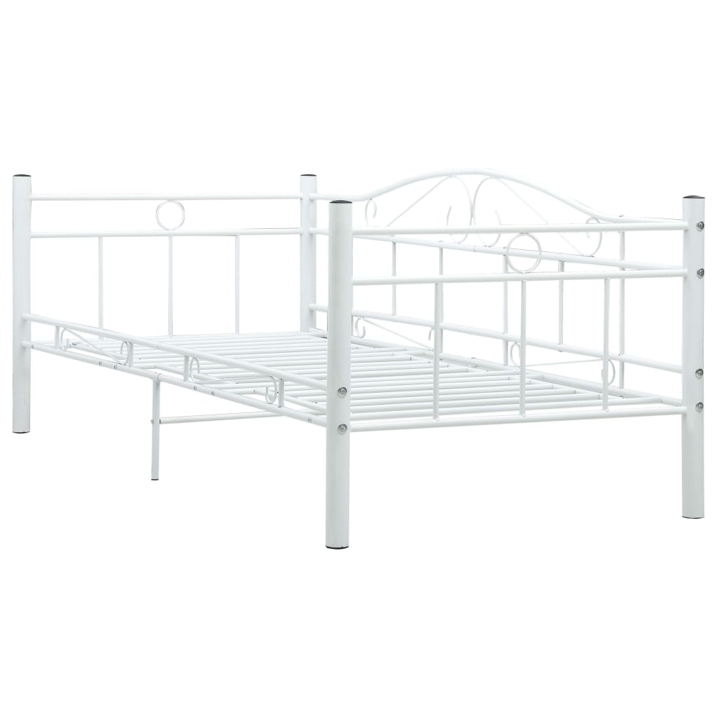 Ramme til dagseng hvit metall 90x200 cm