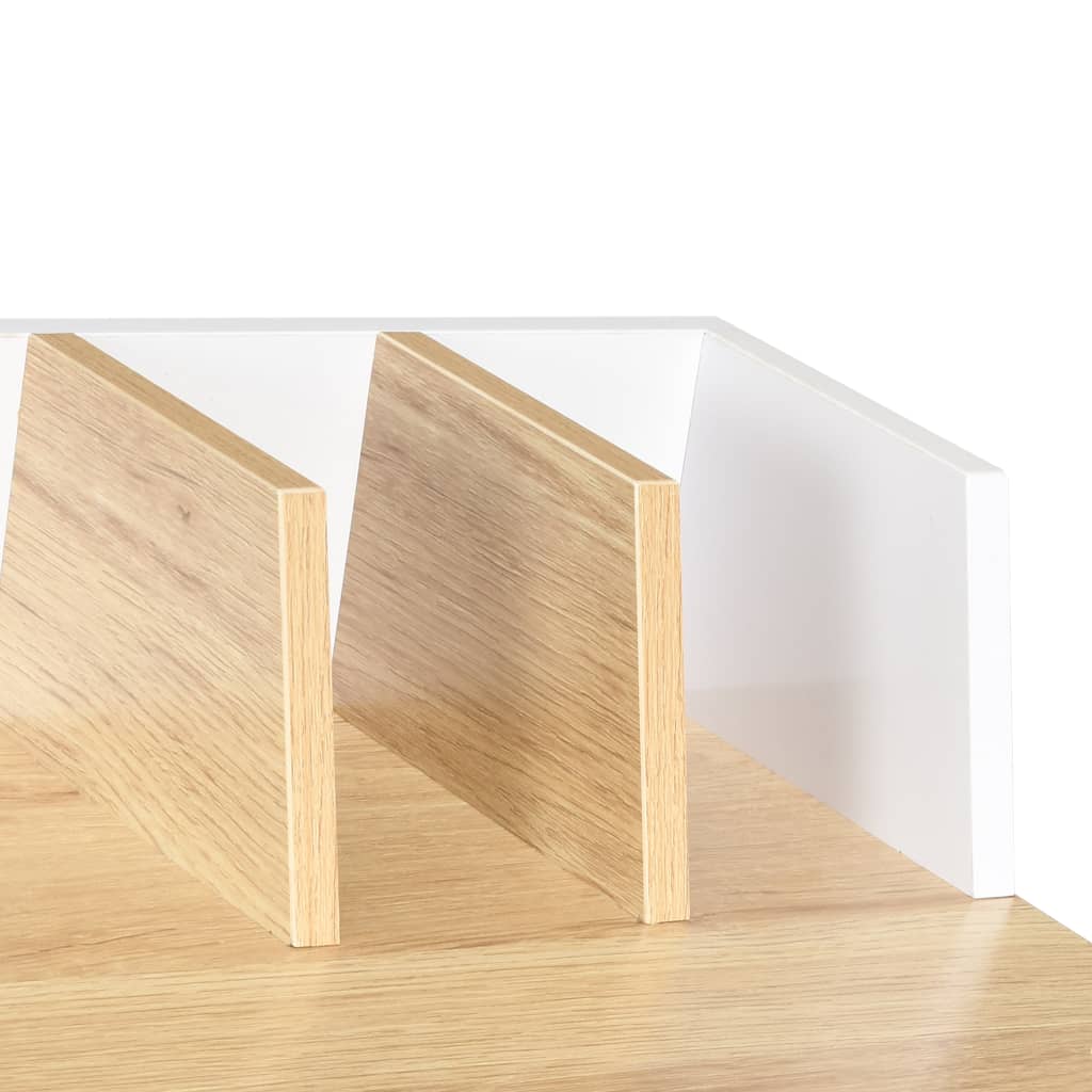 Skrivebord hvit og naturell 80x50x84 cm