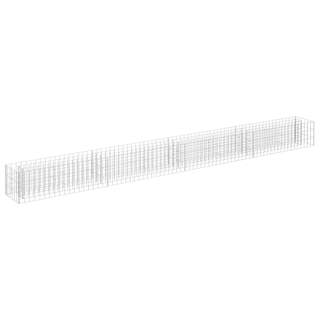 Gabionbed høybed galvanisert stål 360x30x30 cm