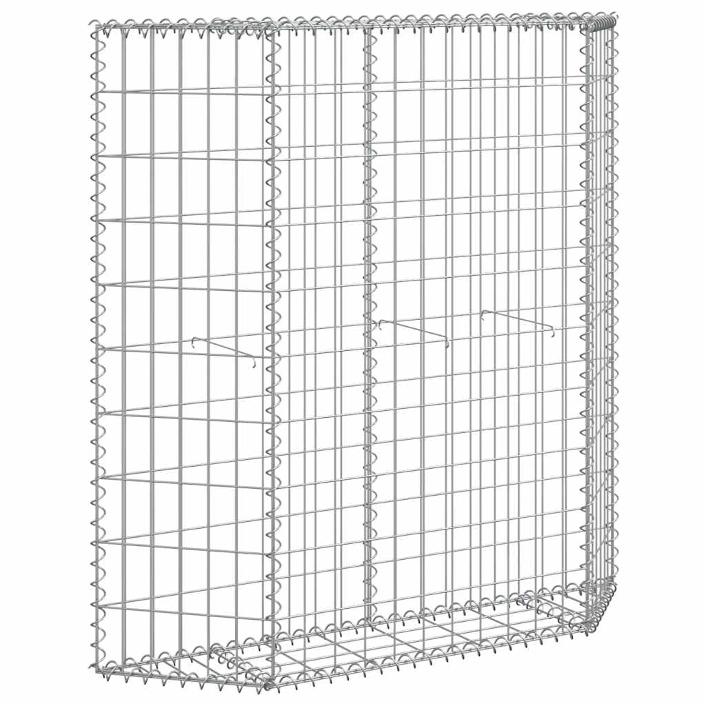 Gabion høybed trapesform galvanisert stål 100x20x100 cm