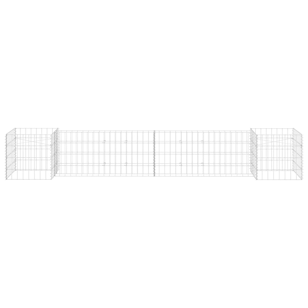 Gabion plantekasse H-formet ståltråd 260x40x40 cm