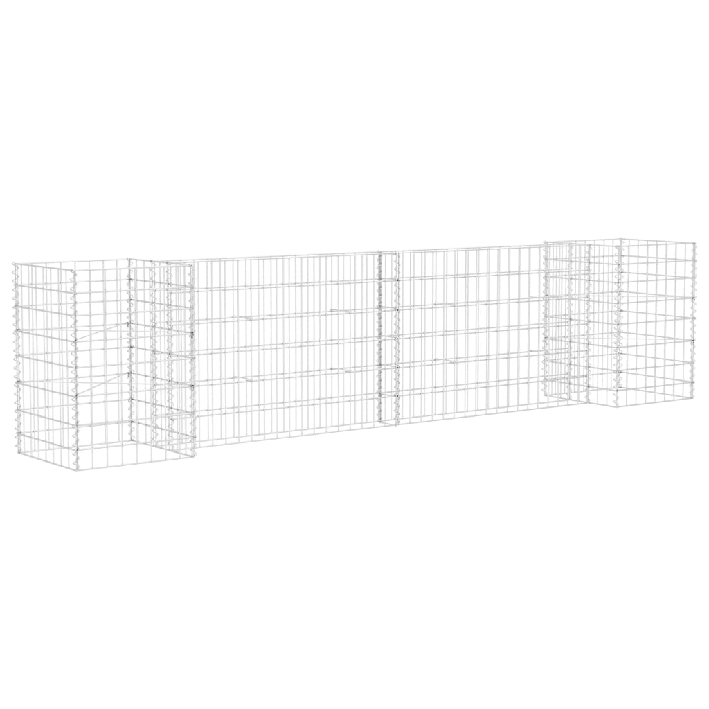 Gabion plantekasse H-formet ståltråd 260x40x60 cm