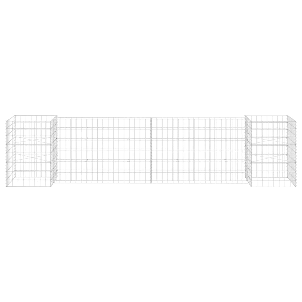 Gabion plantekasse H-formet ståltråd 260x40x60 cm
