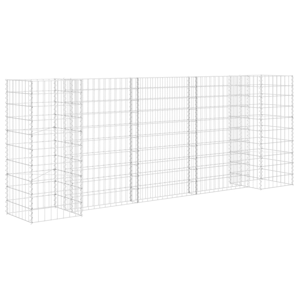 Gabion plantekasse H-formet ståltråd 260x40x100 cm vidaXL