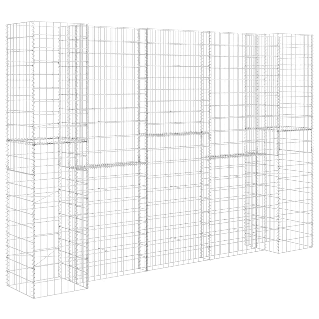 Gabion plantekasse H-formet ståltråd 260x40x200 cm