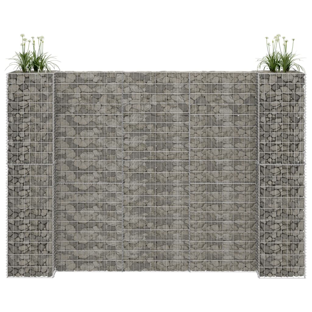 Gabion plantekasse H-formet ståltråd 260x40x200 cm