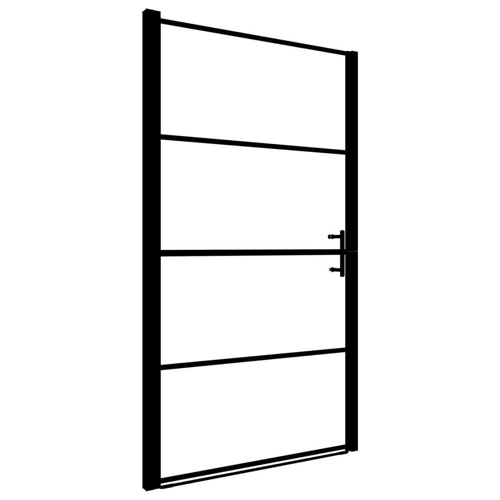 Dusjdør herdet glass 91x195 cm svart