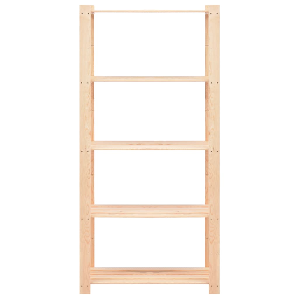 Oppbevaringshylle 5 etasjer 80x38x170 cm heltre furu 250 kg