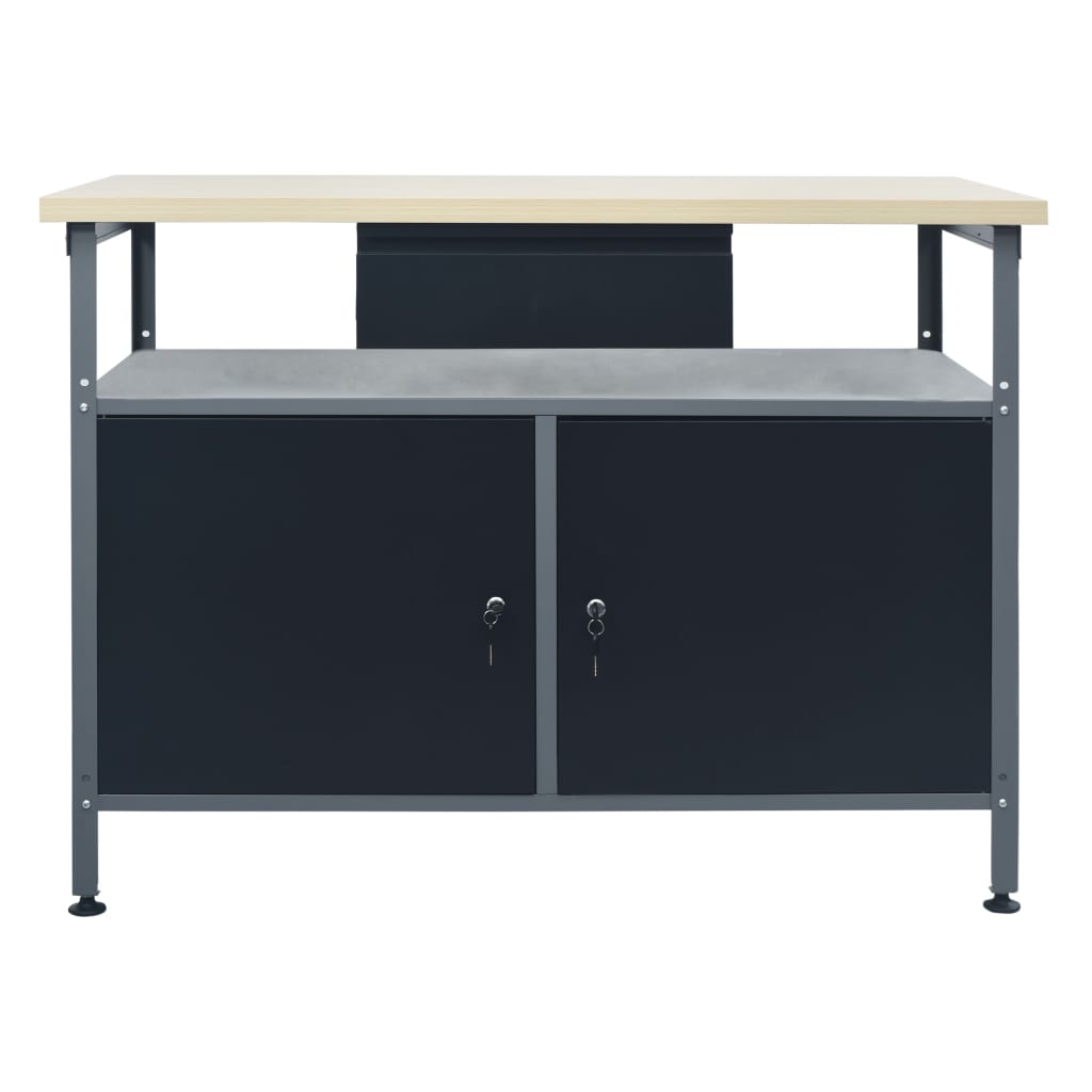 Arbeidsbenk svart 120x60x85 cm stål