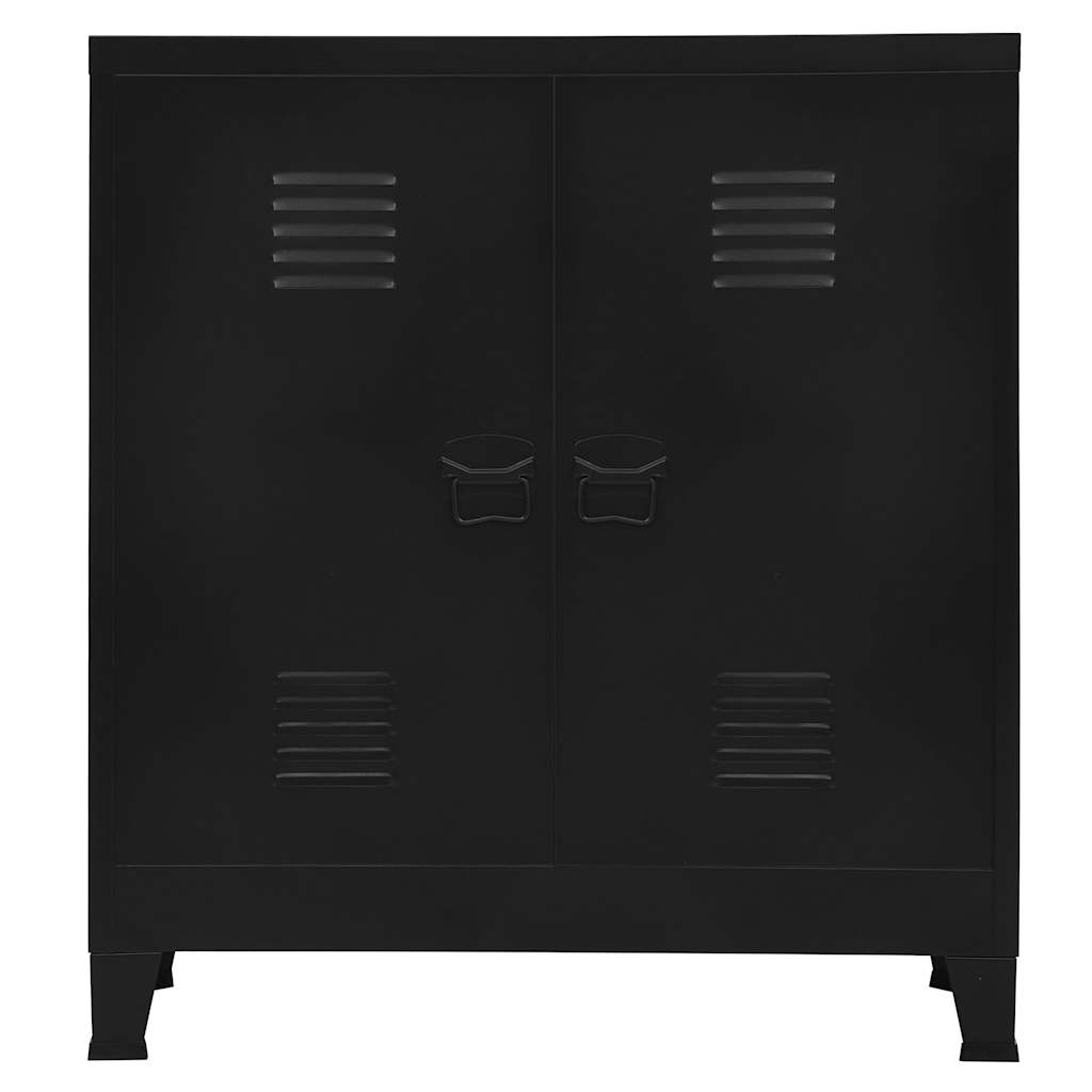 Industriell oppbevaringskiste svart 90x40x100 cm stål