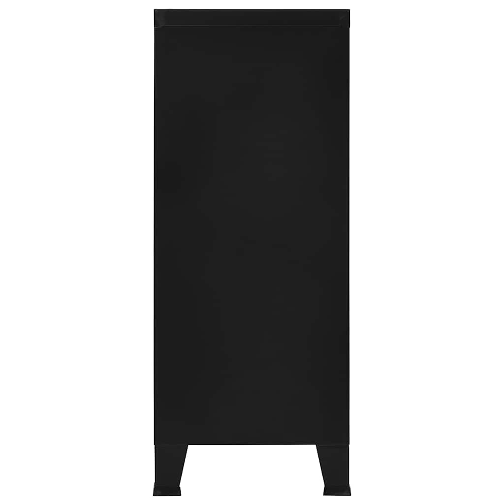 Industriell oppbevaringskiste svart 90x40x100 cm stål