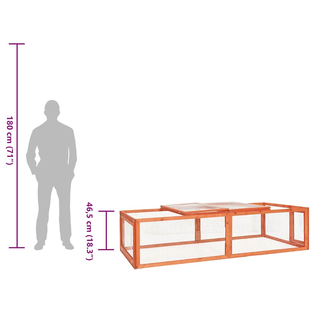 Kaninbur 183x90x46,5 cm heltre gran vidaXL