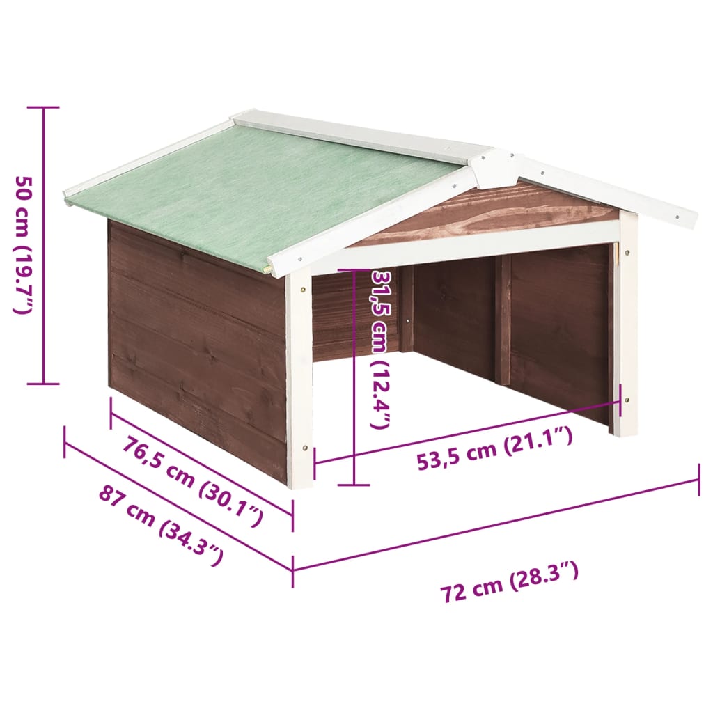 Gressklipperhus mocca og hvit 72x87x50 cm gran