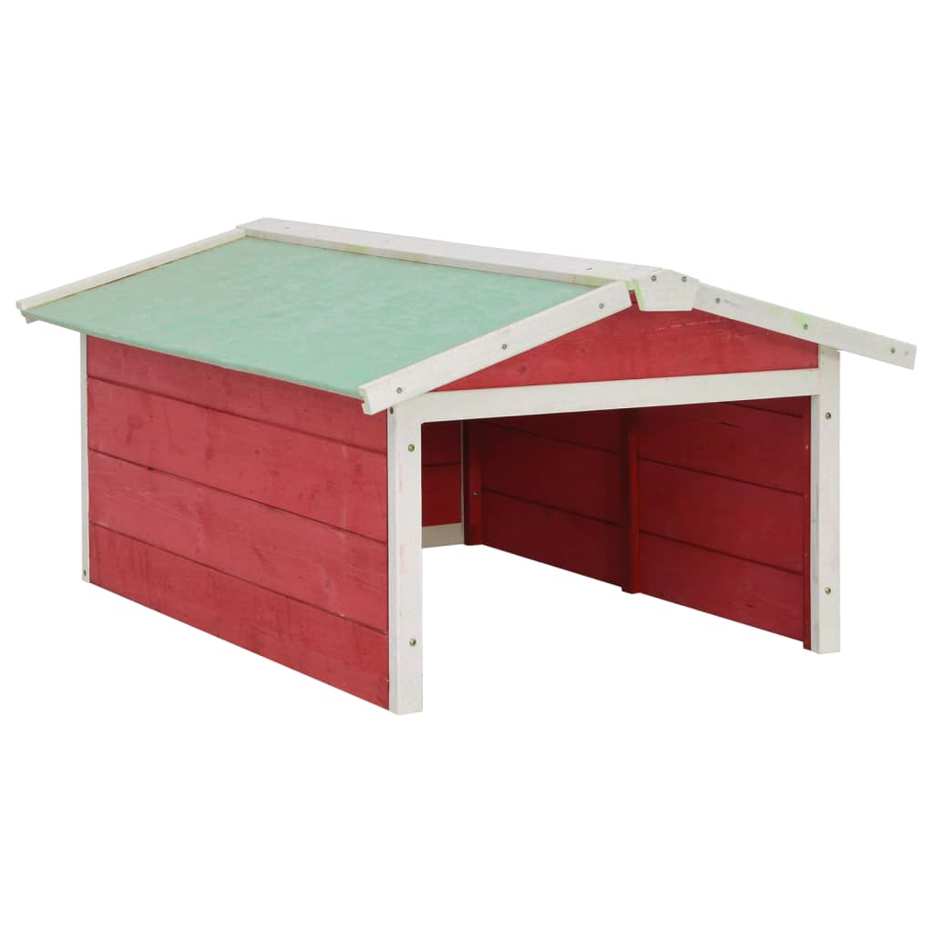 Gressklipperhus rød og hvit 72x87x50 cm gran