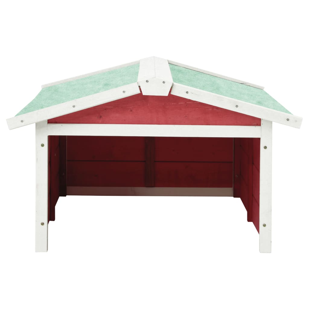 Gressklipperhus rød og hvit 72x87x50 cm gran