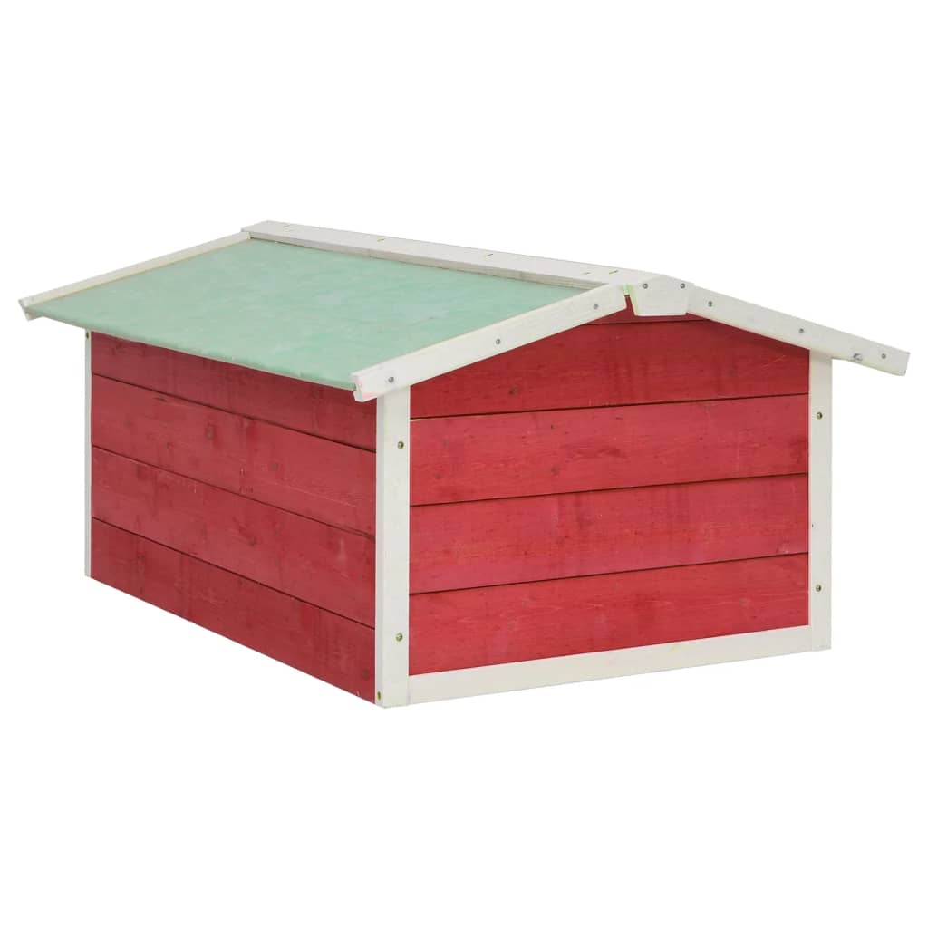 Gressklipperhus rød og hvit 72x87x50 cm gran