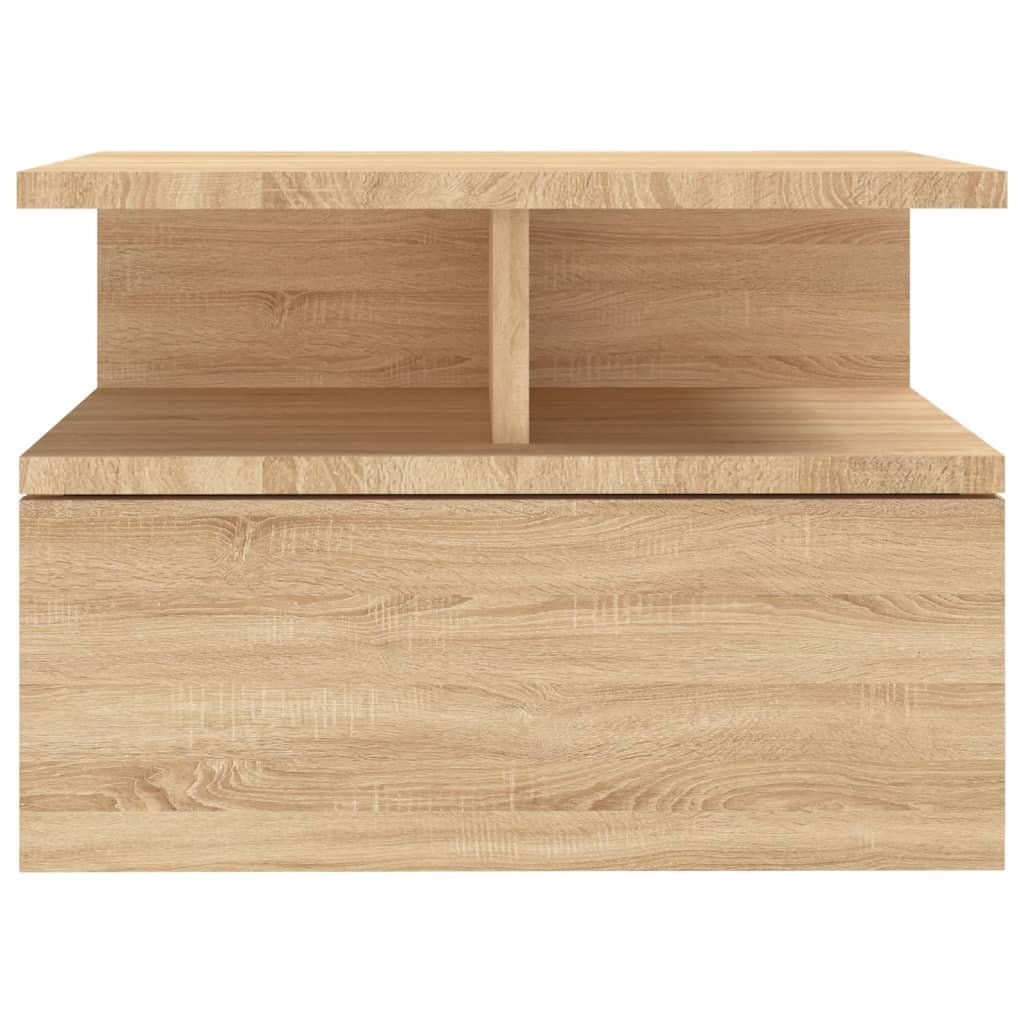 Flytende nattbord 2 stk sonoma eik 40x31x27 cm konstruert tre