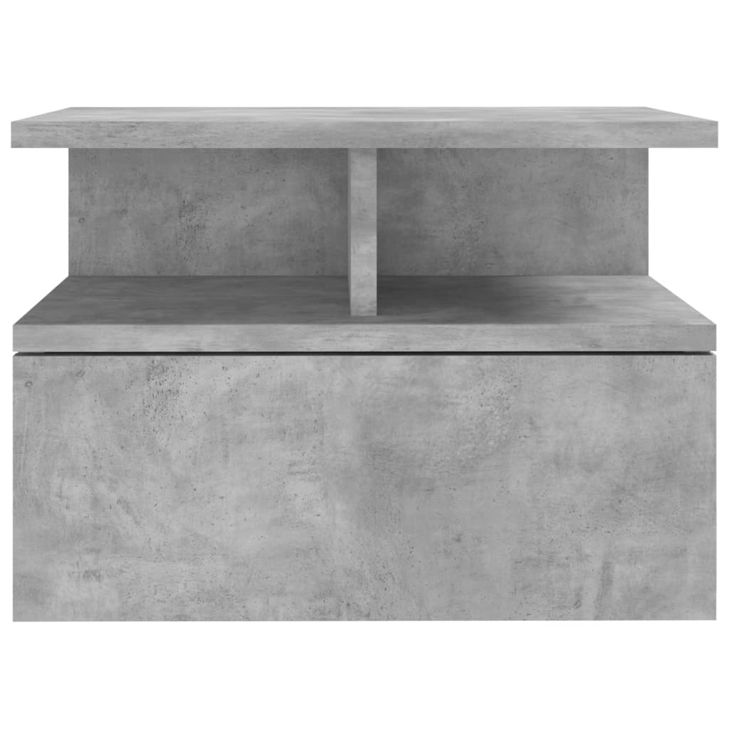 Flytende nattbord betonggrå 40x31x27 cm konstruert tre