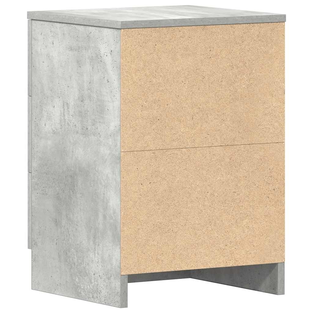Nattbord 2 stk betonggrå 38x35x56 cm konstruert tre