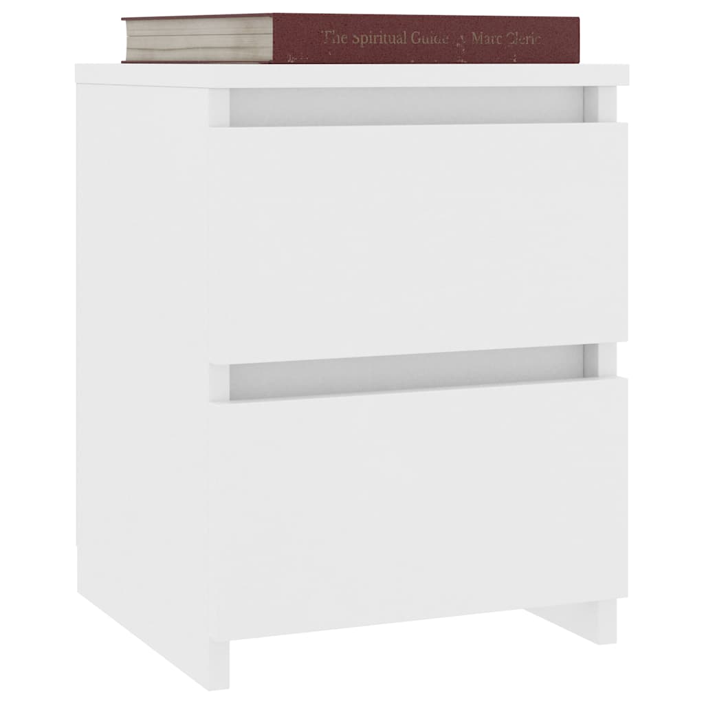 Nattbord 2 stk hvit 30x30x40 cm konstruert tre