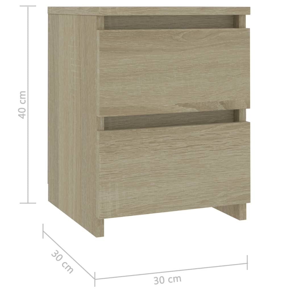 Nattbord 2 stk sonoma eik 30x30x40 cm konstruert tre