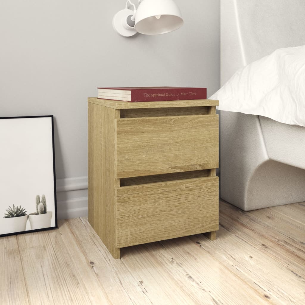 Nattbord 2 stk sonoma eik 30x30x40 cm konstruert tre