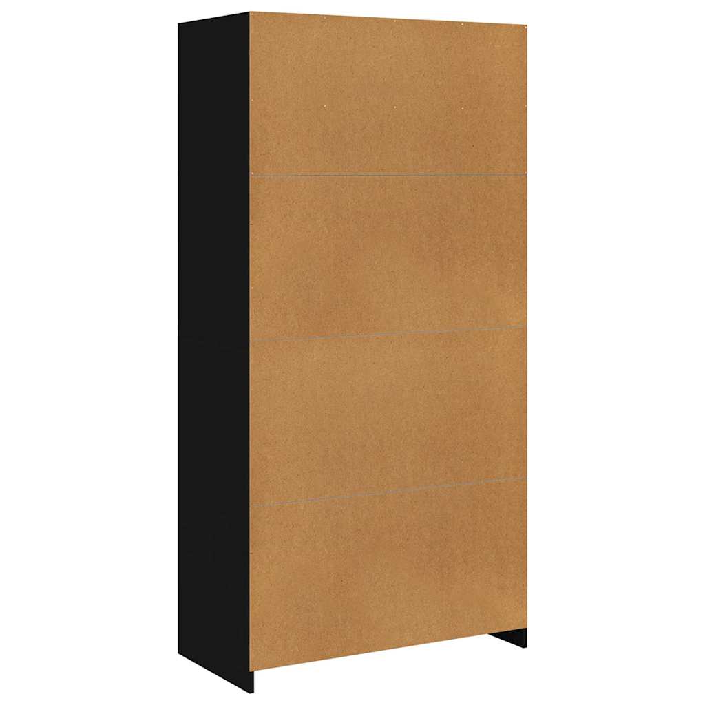 Garderobe svart 100x50x200 cm konstruert tre